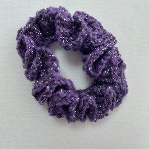 Elegant Purple Crochet Hair Scrunchie